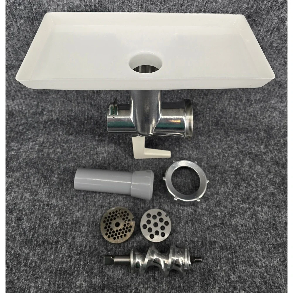 Vtg Bosch Universal Meat Grinder Attachment Silver Complete w/ 2 Discs Hamburger